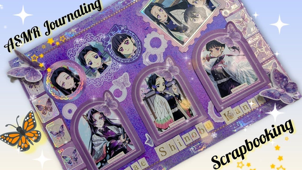 ASMR Journaling Demon Slayer : Infinity Castle-Kanae, Shinobu & Kanae🦋 | Scrapbooking #journalwithme